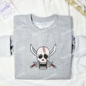 Shanks Jolly Roger One Piece Anime Embroidered Shirt 1 Shanks Jolly Roger One Piece Anime Embroidered Shirt 3