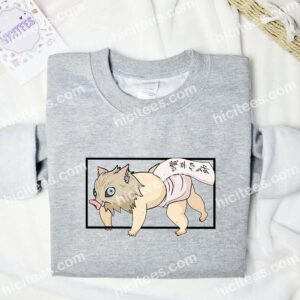 Baby Inosuke Demon Slayer Anime Embroidered Shirt 1 Baby Inosuke Demon Slayer Anime Embroidered Shirt 3