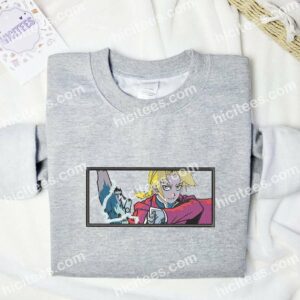 Edward Elric Fullmetal Alchemist Anime Embroidered Shirt 1 Edward Elric Fullmetal Alchemist Anime Embroidered Shirt 3 2