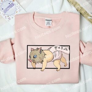 Baby Inosuke Demon Slayer Anime Embroidered Shirt 2 Baby Inosuke Demon Slayer Anime Embroidered Shirt