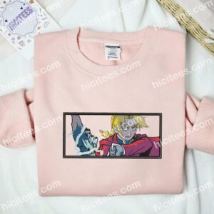 Edward Elric Fullmetal Alchemist Anime Embroidered Shirt 2 Edward Elric Fullmetal Alchemist Anime Embroidered Shirt 4