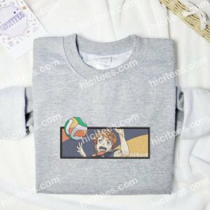 Hinata Shoyo Haikyuu Anime Embroidered Shirt 1 Hinata Shoyo Haikyuu Anime Embroidered Shirt 3