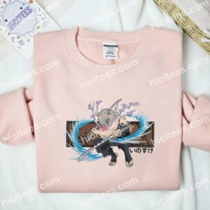 Inosuke Beast Breathing Demon Slayer Anime Embroidered Shirt 2 Inosuke Beast Breathing Demon Slayer Anime Embroidered Shirt