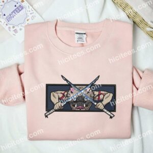 Inosuke Angry Demon Slayer Anime Embroidered Shirt 2 Inosuke Angry Demon Slayer Anime Embroidered Shirt