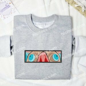 Inosuke Boar Eyes Demon Slayer Anime Embroidered Shirt 1 Inosuke Boar Eyes Demon Slayer Anime Embroidered Shirt 3 3