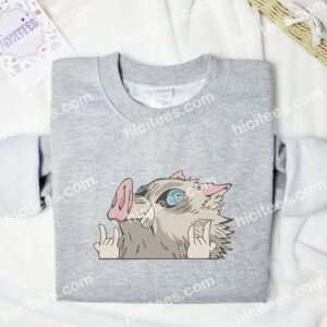 Inosuke Boar Head Demon Slayer Anime Embroidered Shirt 3