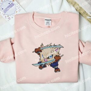 Inosuke Chibi Demon Slayer Anime Embroidered Shirt