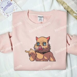 Inosuke Demon Slayer Anime Embroidered Shirt 4