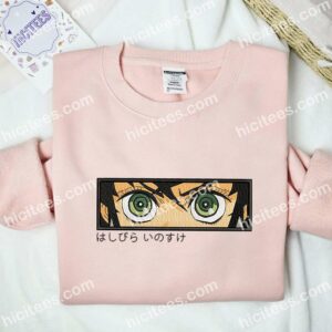 Inosuke Eyes Demon Slayer Anime Embroidered Shirt 4