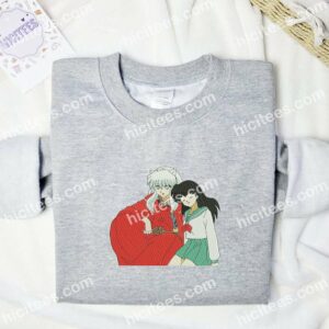 Inuyasha And Kagome InuYasha Anime Embroidered Shirt 1 Inuyasha And Kagome InuYasha Anime Embroidered Shirt 3
