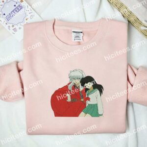 Inuyasha And Kagome InuYasha Anime Embroidered Shirt 2 Inuyasha And Kagome InuYasha Anime Embroidered Shirt