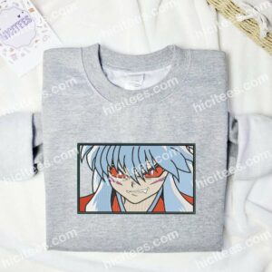 Inuyasha Demon Form InuYasha Anime Embroidered Shirt 1 Inuyasha Demon Form InuYasha Anime Embroidered Shirt 3