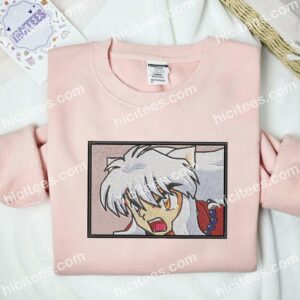 Inuyasha Angry InuYasha Anime Embroidered Shirt 2 Inuyasha Angry InuYasha Anime Embroidered Shirt