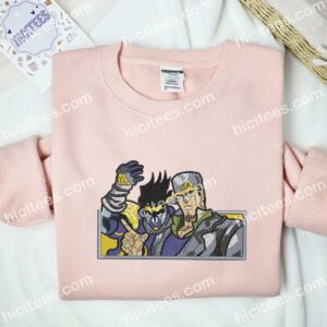 Jotaro Kujo And Star Platinum Jojos Bizarre Adventure Anime Embroidered Shirt