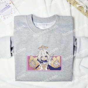Paimon Genshin Impact Anime Embroidered Shirt 1 Paimon Genshin Impact Anime Embroidered Shirt 3