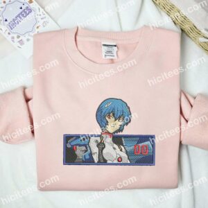 Rei Ayanami Neon Genesis Evangelion Anime Embroidered Shirt