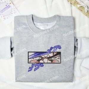 Jotaro Kujo Eyes Jojo's Bizzare Adventure Anime Embroidered Shirt 1 Jotaro Kujo Eyes Jojos Bizzare Adventure Anime Embroidered Shirt 3