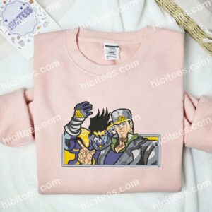 Jotaro Kujo And Star Platinum Jojos Bizzare Adventure Anime Embroidered Shirt