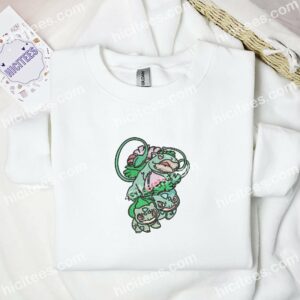Bulbasaur Ivysaur Venusaur Pokemon Anime Embroidered Shirt 1 Bulbasaur Ivysaur Venusaur Pokemon Anime Embroidered Shirt 3