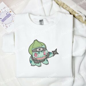 Bulbasaur Ninja Pokemon Anime Embroidered Shirt 1 Bulbasaur Ninja Pokemon Anime Embroidered Shirt 3