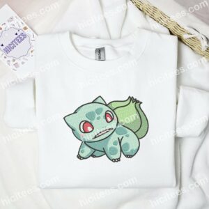 Bulbasaur Pokemon Anime Embroidered Shirt 3