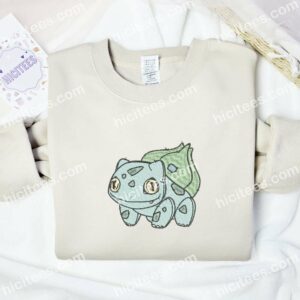 Bulbasaur Pokemon Anime Embroidered Shirt 2 Bulbasaur Pokemon Anime Embroidered Shirt 1