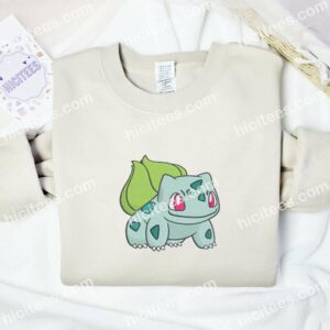 Bulbasaur Pokemon Anime Embroidered Shirt 4