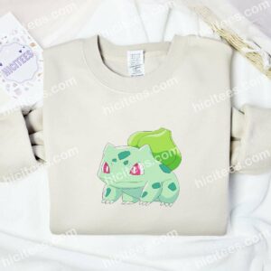 Bulbasaur Pokemon Anime Embroidered Shirt 5