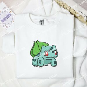 Bulbasaur Pokemon Anime Embroidered Shirt 1 Bulbasaur Pokemon Anime Embroidered Shirt 3 7