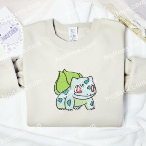 Bulbasaur Pokemon Anime Embroidered Shirt 2 Bulbasaur Pokemon Anime Embroidered Shirt 7