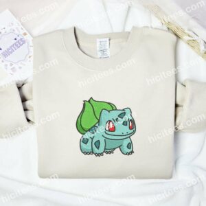 Bulbasaur Pokemon Anime Embroidered Shirt 2 Bulbasaur Pokemon Anime Embroidered Shirt 9
