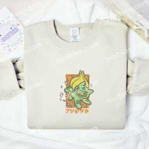 Bulbasaur Pokemon Anime Embroidered Shirt 2 Bulbasaur Pokemon Anime Embroidered Shirt 11