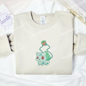 Bulbasaur Strawberry Pokemon Anime Embroidered Shirt