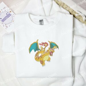 Charizard Pokemon Anime Embroidered Shirt 3 1