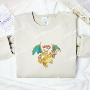 Charizard Pokemon Anime Embroidered Shirt 1