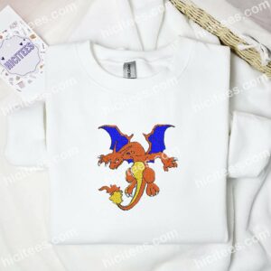 Charizard Pokemon Anime Embroidered Shirt 1 Charizard Pokemon Anime Embroidered Shirt 3 2