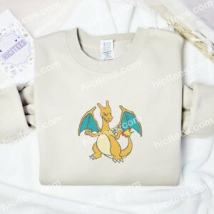 Charizard Pokemon Anime Embroidered Shirt 5