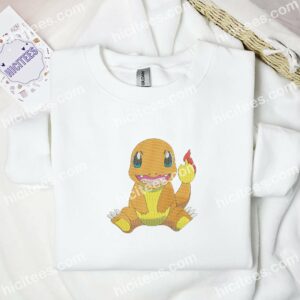 Charmander Cute Pokemon Anime Embroidered Shirt 1 Charmander Cute Pokemon Anime Embroidered Shirt 3