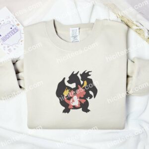 Charmander Evolution Pokemon Anime Embroidered Shirt 2 Charmander Evolution Pokemon Anime Embroidered Shirt 1