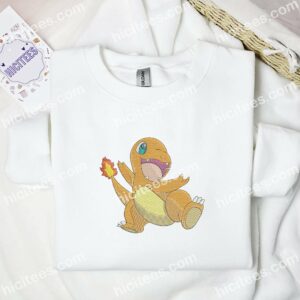 Charmander Happy Pokemon Anime Embroidered Shirt 1 Charmander Happy Pokemon Anime Embroidered Shirt 3