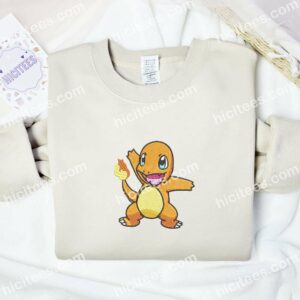 Charmander Happy Pokemon Anime Embroidered Shirt 2 Charmander Happy Pokemon Anime Embroidered Shirt 4