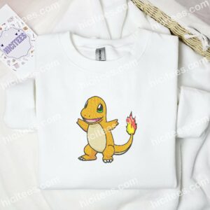 Charmander Pokemon Anime Embroidered Shirt 3 2