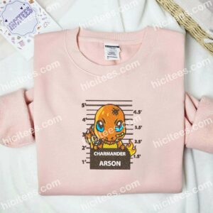 Charmander Pokemon Anime Embroidered Shirt 2 Charmander Pokemon Anime Embroidered Shirt
