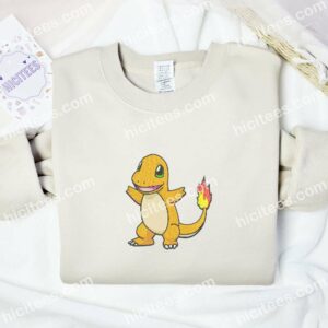 Charmander Pokemon Anime Embroidered Shirt 4