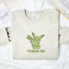 Pikachu Green Pokemon Anime Embroidered Shirt
