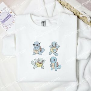 Squirtle Cute Pokemon Anime Embroidered Shirt 1 Squirtle Cute Pokemon Anime Embroidered Shirt 3