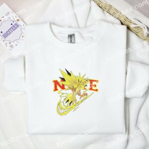 Zapdos Pokemon Anime Embroidered Shirt 1 Zapdos Pokemon Anime Embroidered Shirt 3