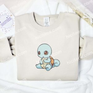 Squirtle Pokemon Anime Embroidered Shirt 2 Squirtle Pokemon Anime Embroidered Shirt 9