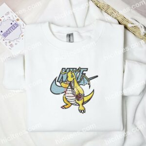 Dragonite Pokemon Anime Embroidered Shirt 3