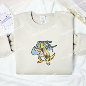 Dragonite Pokemon Anime Embroidered Shirt
